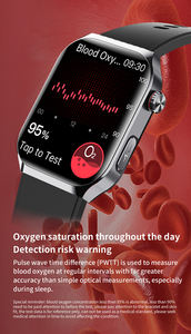 Montre connectée à grand écran tactile de 2,1 pouces pour hommes et femmes, surveillance du sommeil SOS, assistant vocal, détection des chutes, montre connectée de santé ECG F700 - Product Image 2