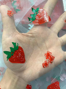 Hg6370 Lá In Mô Hình Dâu Tây 100% Polyester Vải Tuyn Trái Cây In Ấn Vải - Product Image 3