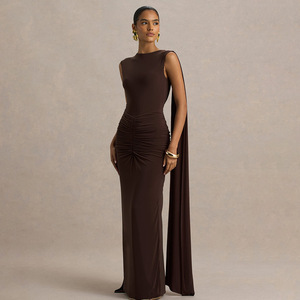 Vestido de Noche para Mujer, Sin Mangas, Espalda Descubierta, Color Sólido, Largo, Ajustado, para Fiestas Formales - Product Image 2