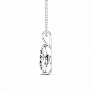 Collar con Colgante de Diamante de Laboratorio de Lujo para Mujer, Claridad VVS VS, Color EF, Estilo Moissanita, con Plata de Ley 925 - Product Image 4