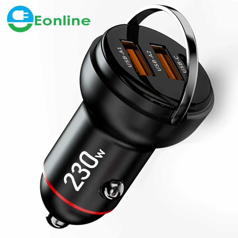 EonLINE 자동차 충전기 230W 듀얼 USB 100W 고속 충전 다기능 음이온 공기 청정기 전화 Xiaomi 삼성 화웨이 OPPO