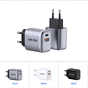 شاحن توموكس 20 واط <span class=keywords><strong>USB</strong></span>-C بمنفذين صغير للهواتف المحمولة، شاحن حائط متعدد المنافذ بشعار مخصص، شاحن سريع بتقنية GaN مع شهادات CE وROHS وCB - Product Image 5