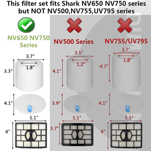 Filtro de espuma y fieltro Hepa para Sharks دوار يعمل بالطاقة رفع بعيدا NV650 صحيح NV650W NV652 NV750W فاخر NV751 N - Product Image 2