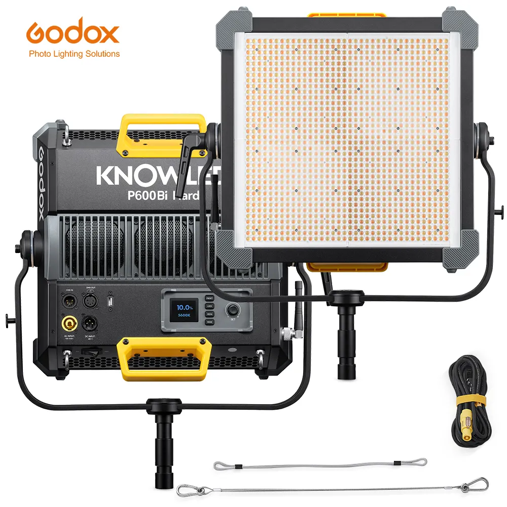 Godox P600Bi lampu LED Panel cahaya KNOWLED keras 650W 2800-6500K lampu studio profesional untuk pencahayaan ruang besar