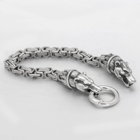 Bracelet en acier inoxydable vintage imperméable Viking Ours polaire pour hommes. Bracelet classique non allergique, bijoux