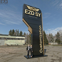 Panneau pylône lumineux LED extérieur personnalisé EZD, étanche, en métal, signalisation monumentale 3D, signalisation de guidage, totem pour hôtel et centre commercial