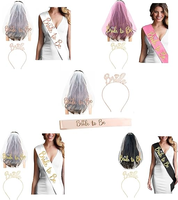 2024 best-seller enterrement de vie de jeune fille mariée à être Kits mariée mariage voile Satins ceinture et couronne diadèmes ensemble décorations accessoire