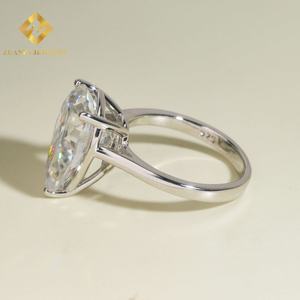 Bague en argent sterling 925 avec grosse pierre en moissanite taille poire, moissanite VVS, bijoux, bagues de fiançailles en diamant pour femmes - Product Image 2