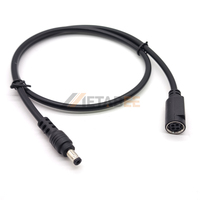 Connecteur DIN 4 broches vers câble de rallonge d'alimentation CC, 5.5x2.1mm femelle mâle 16AWG 10cm