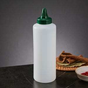 Bouteilles à condiments en plastique HDPE de 250 ml (12 oz) avec bouchon à clapet personnalisé, bouteilles à sauce en plastique - Product Image 6