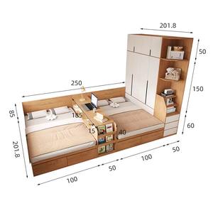 Cama de Almacenamiento de Madera Resistente y Económica Personalizada, Armario Moderno para Dormitorio de Hotel/Apartamento, Ideal para Apartamentos Pequeños y Airbnb - Product Image 6