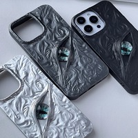 Coque de téléphone 3D Yeux Maléfiques Cool pour iPhone 17 Air 16 15 14 13 12 11 Pro Max, Housse Souple en TPU Givré Antichoc