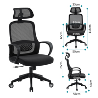 Sillas de Oficina Ergonómicas con Soporte Lumbar, Certificación BIFMA, Altura Ajustable, Malla Transpirable para Personal de Oficina