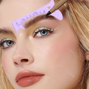 Carte de tampon de modèle de maquillage avec pinceau à sourcils-Règle de mise en forme des sourcils tout-en-un, pochoir pour eyeliner et guide de contour - Product Image 4