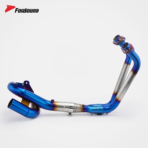 Sistema de Escape para Motocicleta Forsound, Precio de Fábrica al por Mayor, Tubo Frontal en Espiral de Acero Inoxidable <span class=keywords><strong>Azul</strong></span> Quemado para Yamaha <span class=keywords><strong>MT07</strong></span> - Product Image 3