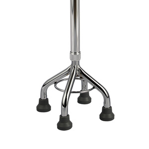 Béquilles médicales argentées à quatre pieds, réglables en hauteur (32 pouces), légères, avec poignée en caoutchouc, pour le soutien à la marche des personnes âgées - Product Image 3