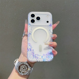 เคสโทรศัพท์ลายดอกไม้แบบด้าน IMD ดีไซน์ใหม่ สำหรับผู้หญิง อุปกรณ์เสริมมือถือ รองรับการชาร์จไร้สาย แม่เหล็กในตัว สำหรับ iPhone 17 16 15 14 13 - Product Image 5