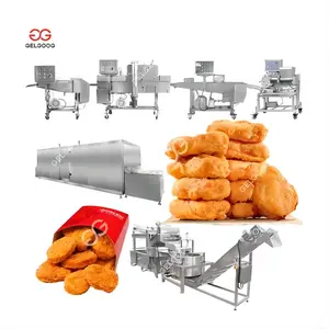 Linha de produção comercial da máquina de moldagem da fritadeira de frango e pipoca para fazer nuggets de frango