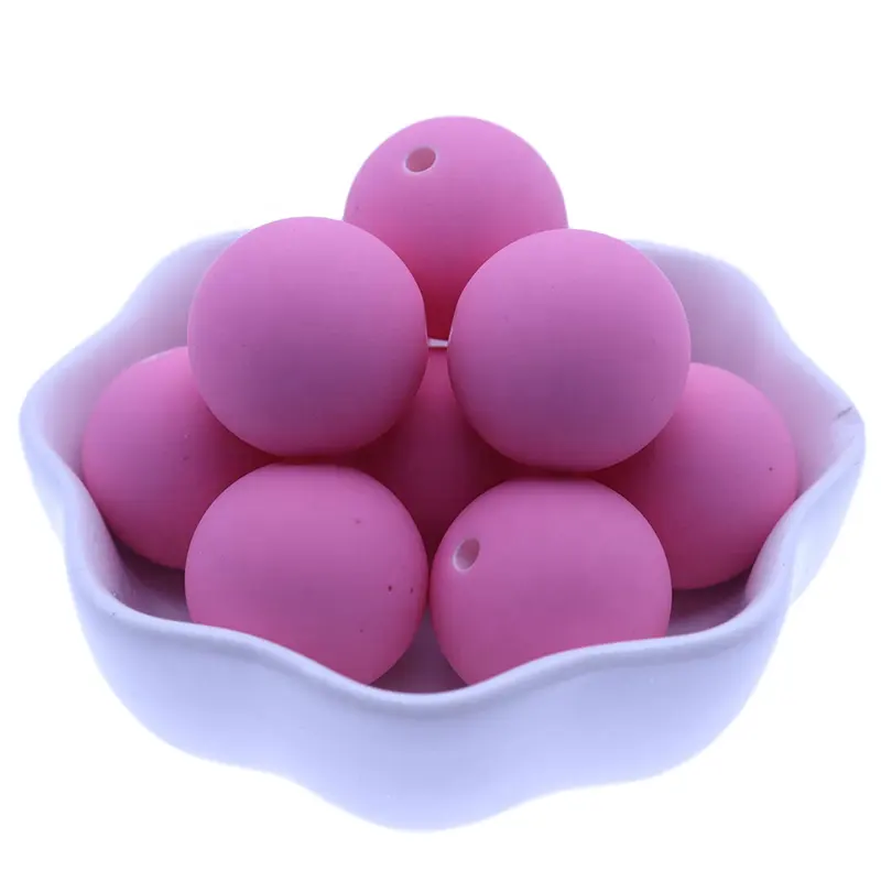 Großhandel 20mm Pink Fashion Chunky Acryl Schmuck Lose Gummi perlen für Kinder Armbänder