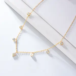 Jewelry Wholesale Clavicle Chain Pendant With Small Mini Zircon S925 Silver Necklace For Woman