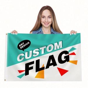 Drapeaux et bannières personnalisés d'extérieur toutes tailles, tous logos, tous designs, résistants aux intempéries, simple ou double face - Product Image 1