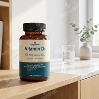 AegleWell Vitamine D3 Haute Concentration en Capsules Molles, Formule Facilement Absorbable pour une Utilisation Stable du Calcium, Bien-être Osseux pour Hommes et Femmes