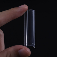 Aillsa Demi-Couverture 500 Pièces XXL – Capsules d'Ongles Transparentes Style Français Pré-Conçues avec Application Facile pour Usage en Salon