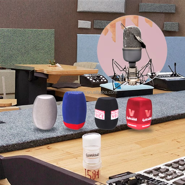 Printing Mic Foam Sponge Printing Covers Customized Microphone Windshield Logo Foam Windscreen for TV Stations Interview