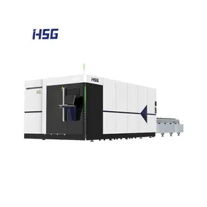 Yüksek güç kesme için HSG IPG 20kw Fiber lazer kesim makinesi paslanmaz çelik 12KW 4000*2000mm sac