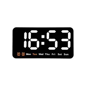 Jam Alarm LED Digital, jam meja dengan Sensor kecerahan untuk kamar tidur, dinding, Dapur, Hotel, Meja 2024
