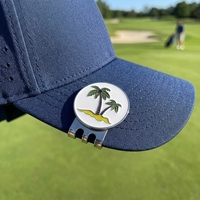 Clip magnétique pour chapeau de golf avec motif de cocotier, marqueur de balle de golf pour accessoires de golf, cadeau de golf personnalisable