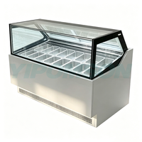 Glazen groente- en fruitdisplay, taart- en ijsvriezer, rechtopstaande koeler met digitale temperatuurregeling en temperatuuralarm voor cafetaria's