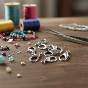 Chiusure a moschettone Ilan da 23 mm, placcate in argento, accessori per gioielli, 6 pezzi - Product Image 2