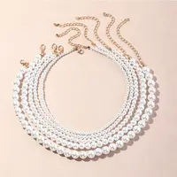 Elegant white imitation pearls necklace choker women girls pearl accessory jewelry