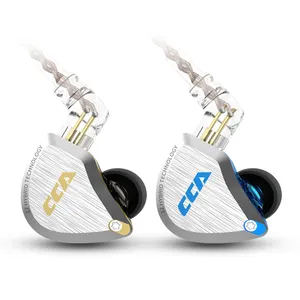 CCA-auriculares C12 con cable 5BA 1DD, tecnología híbrida, internos, estéreo de graves, sonido HiFi para músico