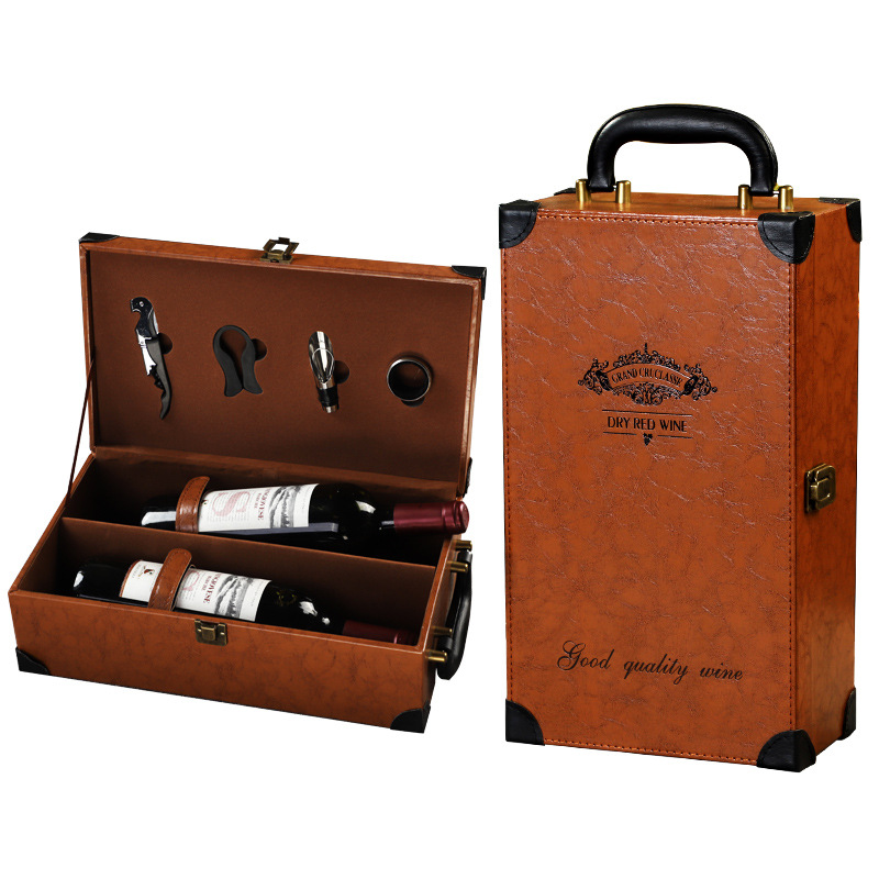 Brown cornered wine set