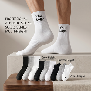 <span class=keywords><strong>Chaussettes</strong></span> en coton personnalisables avec logo pour hommes et femmes, blanches et noires, courtes, mi-mollet, athlétiques, unies, en gros, lot de <span class=keywords><strong>chaussettes</strong></span> de sport - Product Image 2