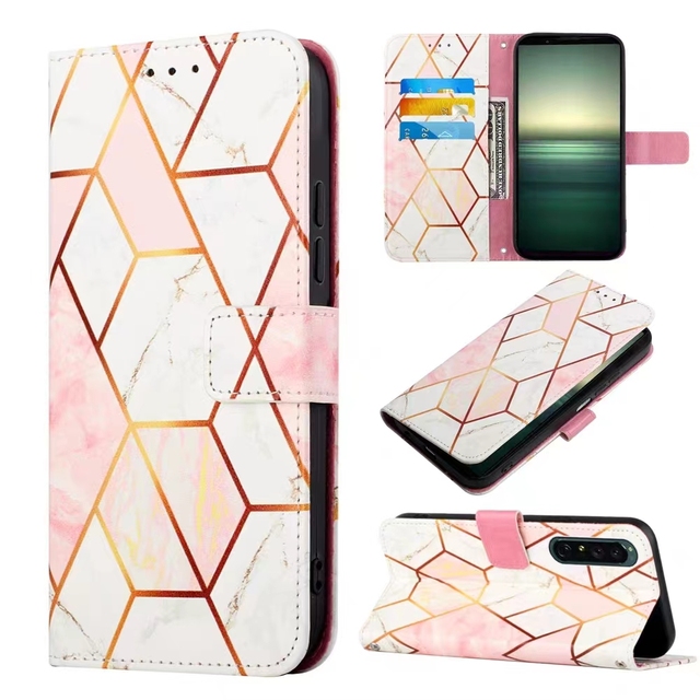 Fashion Flip Book PU Leather Case/Cash Card Holder/Wrist Strap for Sony Xperia 1 5 10 IV 1V 10V ACE III Mobile Phone Case
