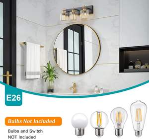 Maßgefertigte Kristall-Badezimmer-Waschtischleuchten in Schwarz-Gold mit 3 Leuchten über dem Spiegel Kristall-Wandbeleuchtung - Product Image 4