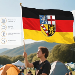 Drapeau du Saarland en polyester de qualité supérieure, 3x5 pieds, imprimé, pour places publiques, protection UV, affichage en extérieur - Product Image 5