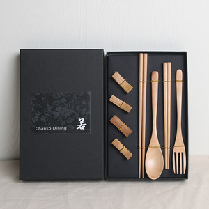 Set di scatole regalo per <span class=keywords><strong>posate</strong></span> in legno bacchette resto, cucchiaio, forchetta, Set di bacchette con custodia - Product Image 3