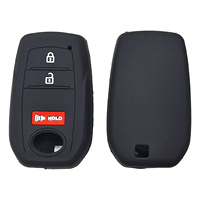 Étui de clé de voiture haut de gamme en silicone 2 + 1 boutons piles de télécommande incluses pour Toyota Sequoia Tundra Tacoma accessoire de couverture de clé