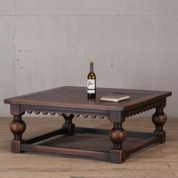 Table basse et table d'appoint en bois massif de style rustique antique brun pour salon et bureau à domicile
