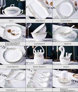 ชุดอาหารค่ำเซรามิกประดับทองคำระดับไฮเอนด์ ชุดภาชนะกระเบื้องพอร์ซเลนเนื้อละเอียดสำหรับงานเลี้ยง คุณภาพสูง ยั่งยืน - Product Image 6