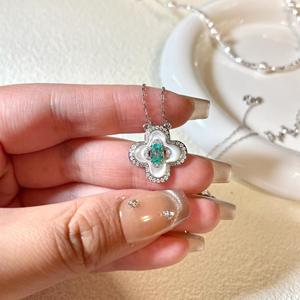 Natural Beimu Illusion Color Light S925 Pure <b>Silver</b> Elliptical Shell Necklace Simple Collarbone <b>Chain</b> Fashion <b>Pendant</b> Necklaces - Product Image 2