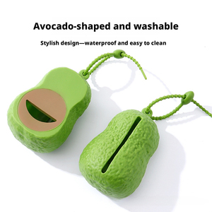 Distributeur de sacs à déjections pour chiens et chats, support de déchets en forme d'avocat, vert, portable, avec cordon, accessoires de voyage, produits et fournitures - Product Image 4