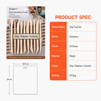 Giorgione – Lot de 10 outils en plastique pour modelage, sculpture et gravure de poterie, argile polymère, céramique, artisanat et fournitures d'art DIY