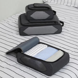 <span class=keywords><strong>Maleta</strong></span> de negocios Unisex de alta calidad, organizador de <span class=keywords><strong>ropa</strong></span>, cubos de embalaje de viaje, bolsa de almacenamiento, 3 juegos con cremallera de doble deslizamiento - Product Image 4