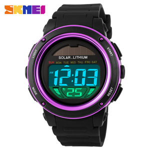 Skmei <b>Digital</b> Watch Solar Lithium Men's Sports Waterproof Electronic Watch Multifunctional Luminous Timer Alarm <b>Clock</b> - Product Image 1