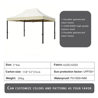 Tente d'exposition pliable portable personnalisée OEM, double couche, imperméable, en tissu Oxford, pour publicité extérieure et événements commerciaux